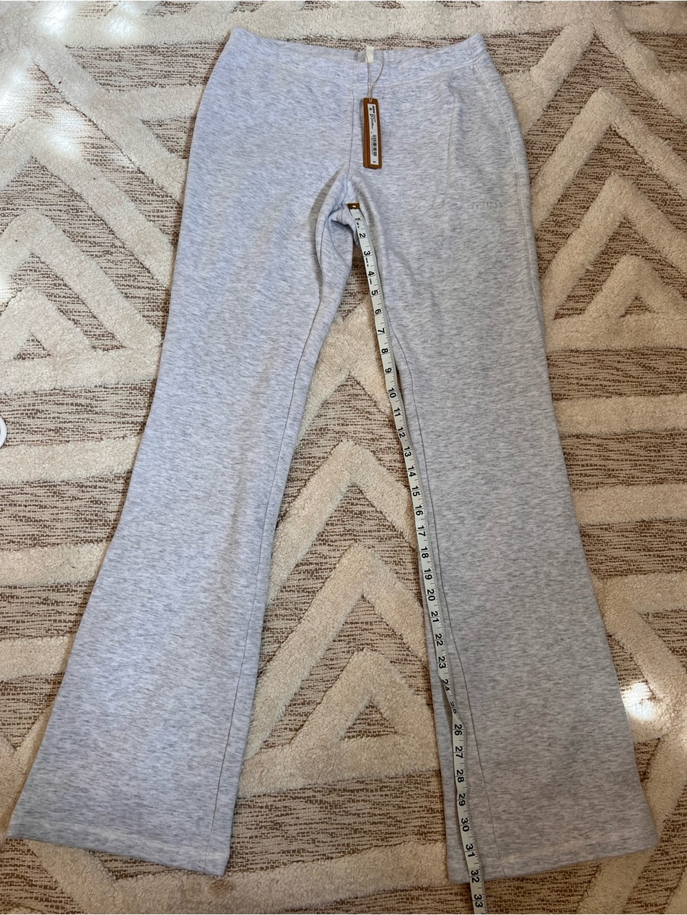 SKIMS Cotton Fleece Slim Pant Light Heather Grey Small New W Tags!! - Picture 5 of 11